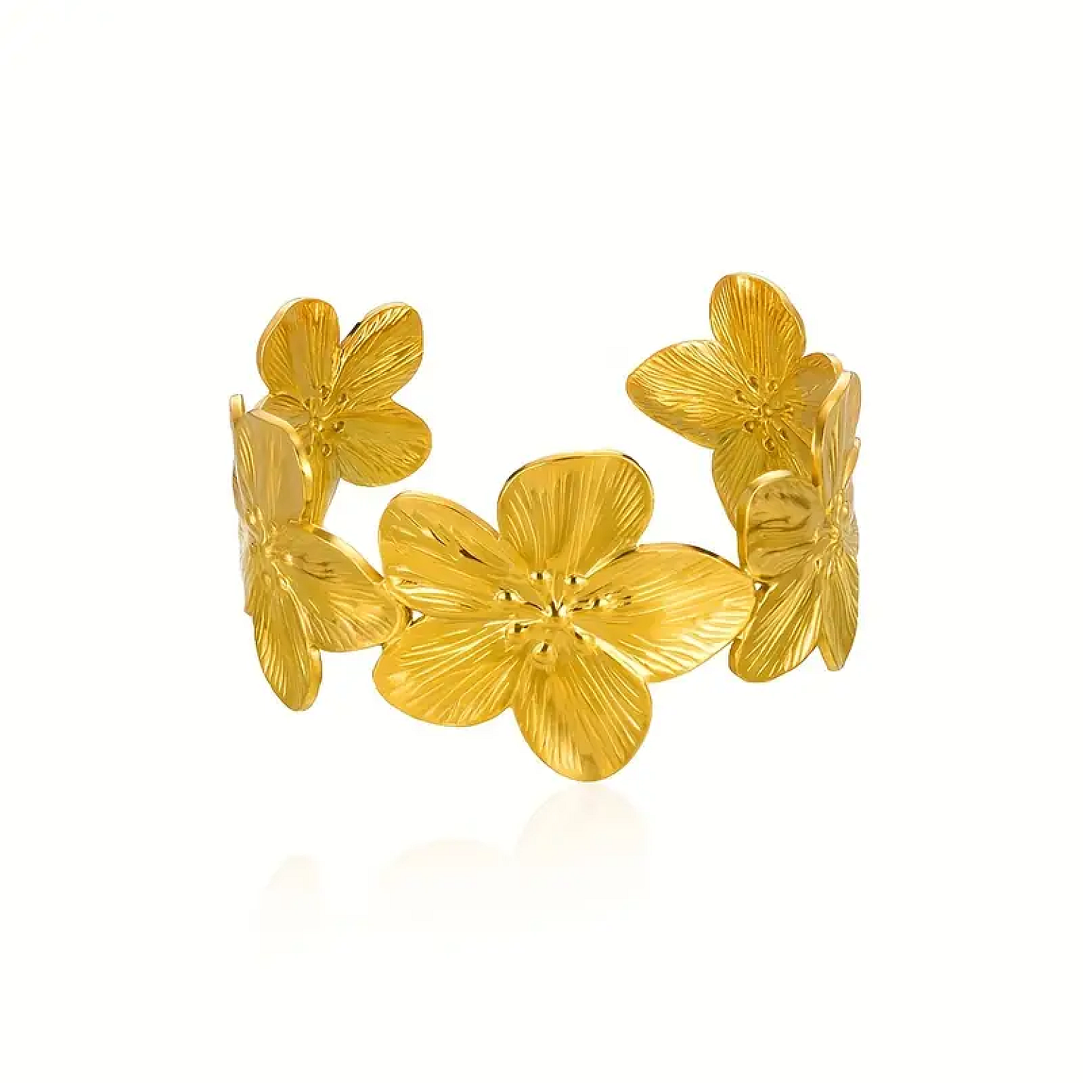 Gold Floral Cuff Bracelet