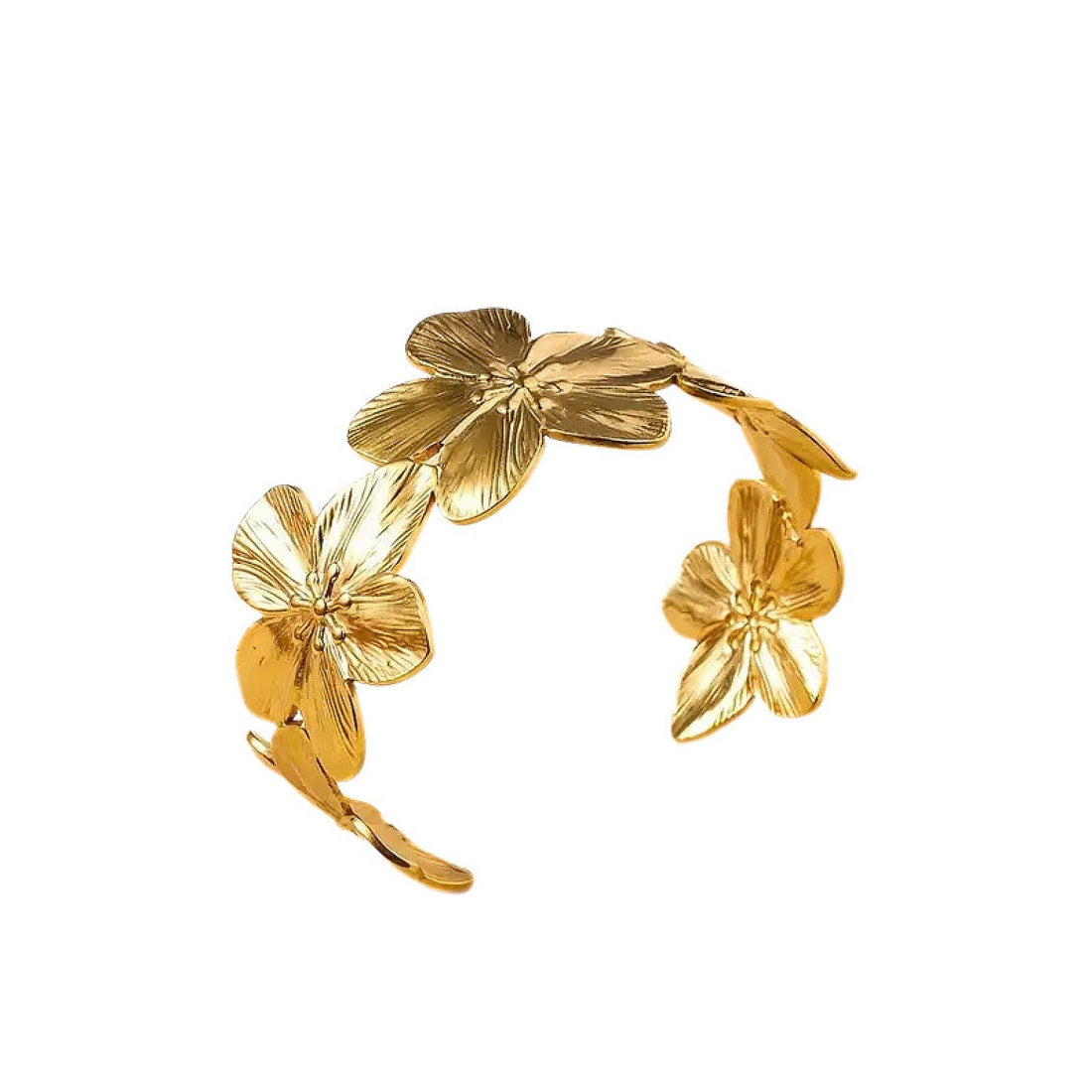 Gold Floral Cuff Bracelet